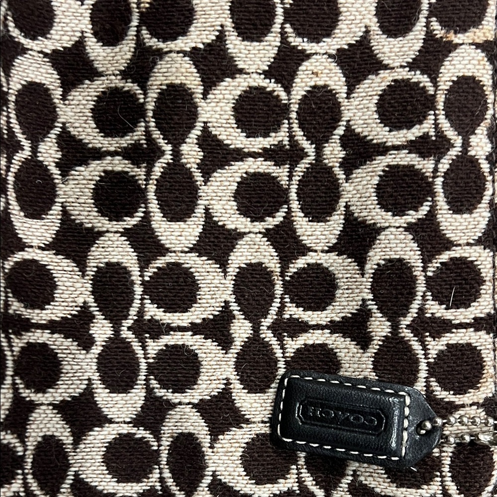 (Final Sale) Vintage Coach Signature Brown and Cream mini purse - Picture 2 of 6